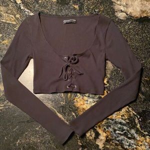 Urban Outfitters black long sleeve crop top